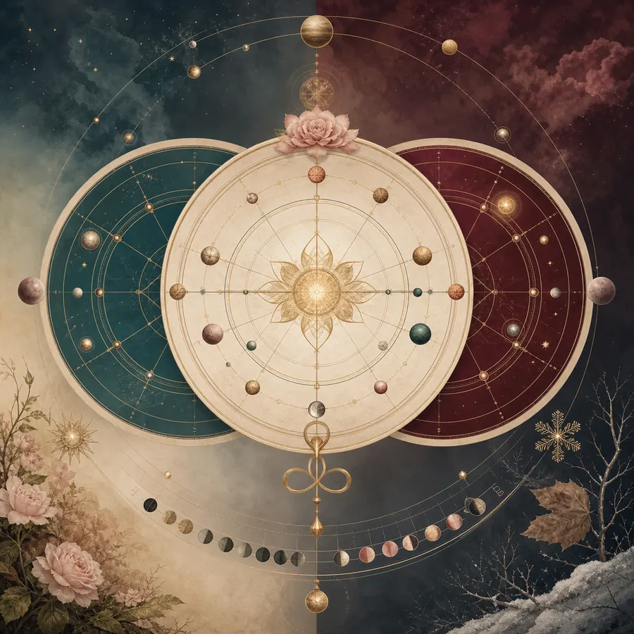 Ilustración de carta compuesta, Davison y tiempo
